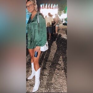 Urban Outfitters Green Button-Up Romper